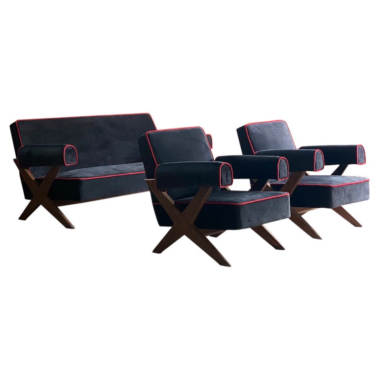 Pierre Jeanneret PJ-010806 'Easy Lounge' Sofa and Armchairs Set 2 1958-59  For Sale at 1stDibs