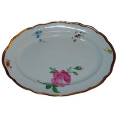 Meissen Porcelain Oval Serving Platter with Rose Design