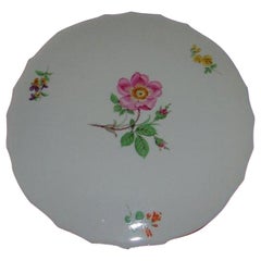 Meissen Porcelain Large Round Serving Platter with Rose Design