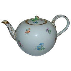 Vintage Meissen Porcelain Teapot with Flower Design