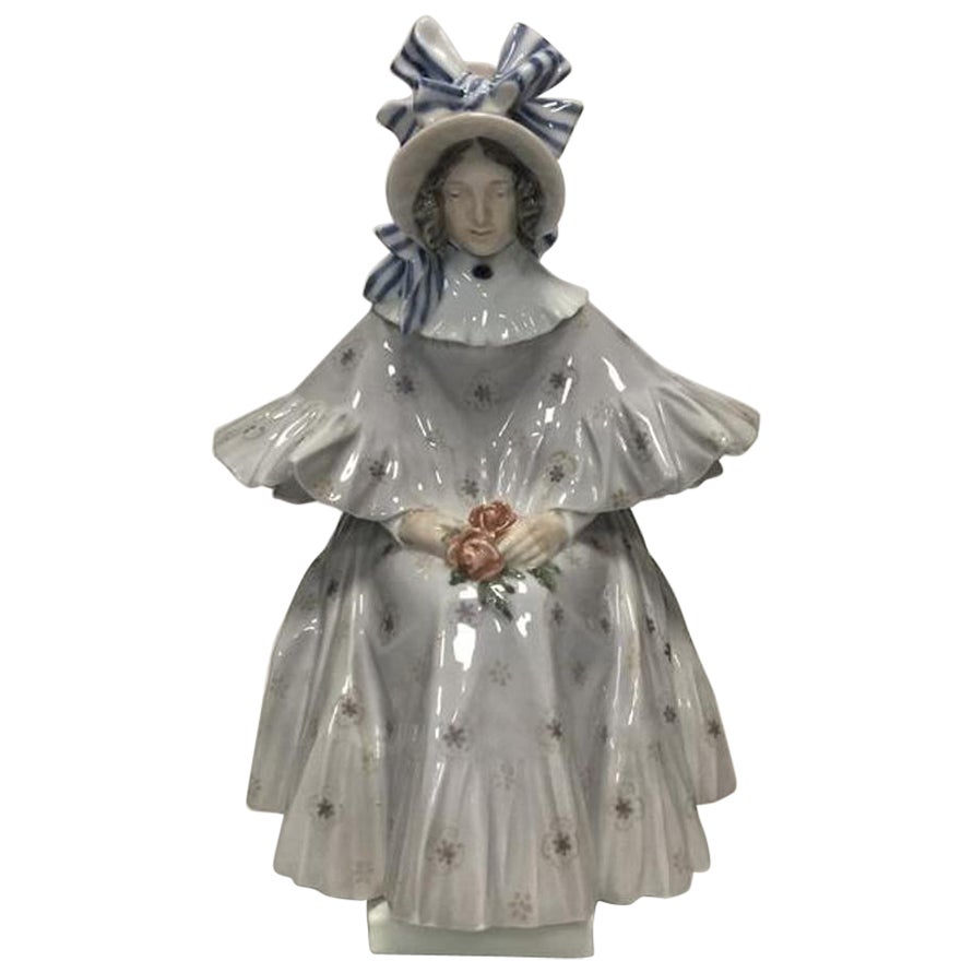 Royal Copenhagen Figure of Woman with Roses by Christian Thomsen No 1785 For Sale