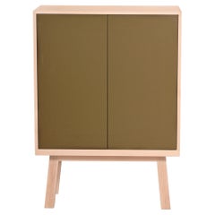 Armoire à étagères de design scandinave en frêne massif, 2 portes 2 étagères