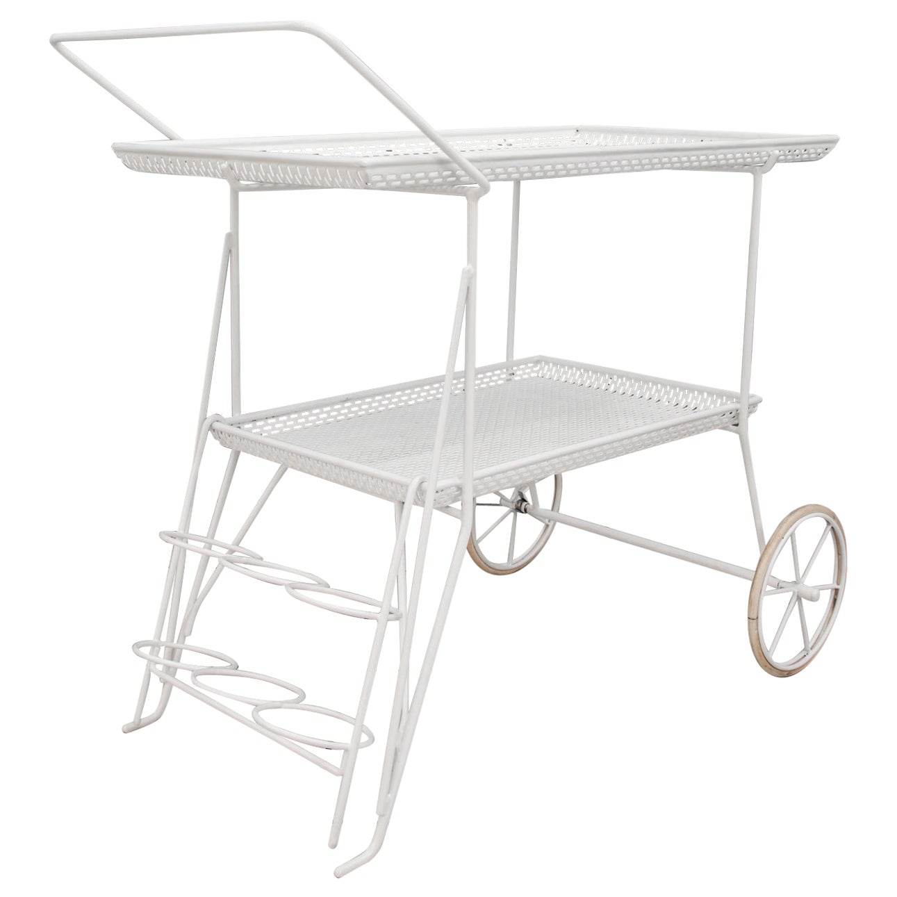 Serving Cart with 3 Bottle Holders Vienna Around 1950s For Sale