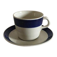 Rorstrand Blue Koka Coffee Cup and Saucer