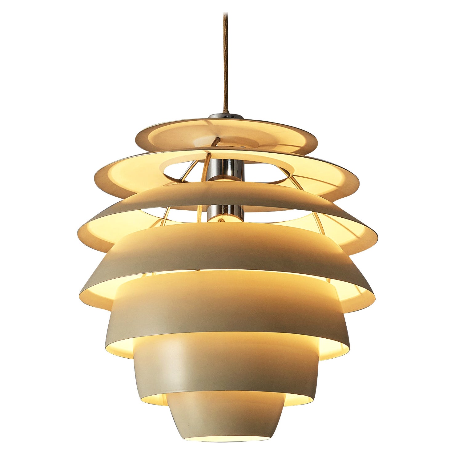 Stilnovo 'Beehive' Chandelier Model '1231' in White Metal