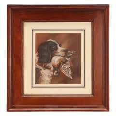 Pastel Painting Depicting the Head of a Spaniel Dog, England, 1930