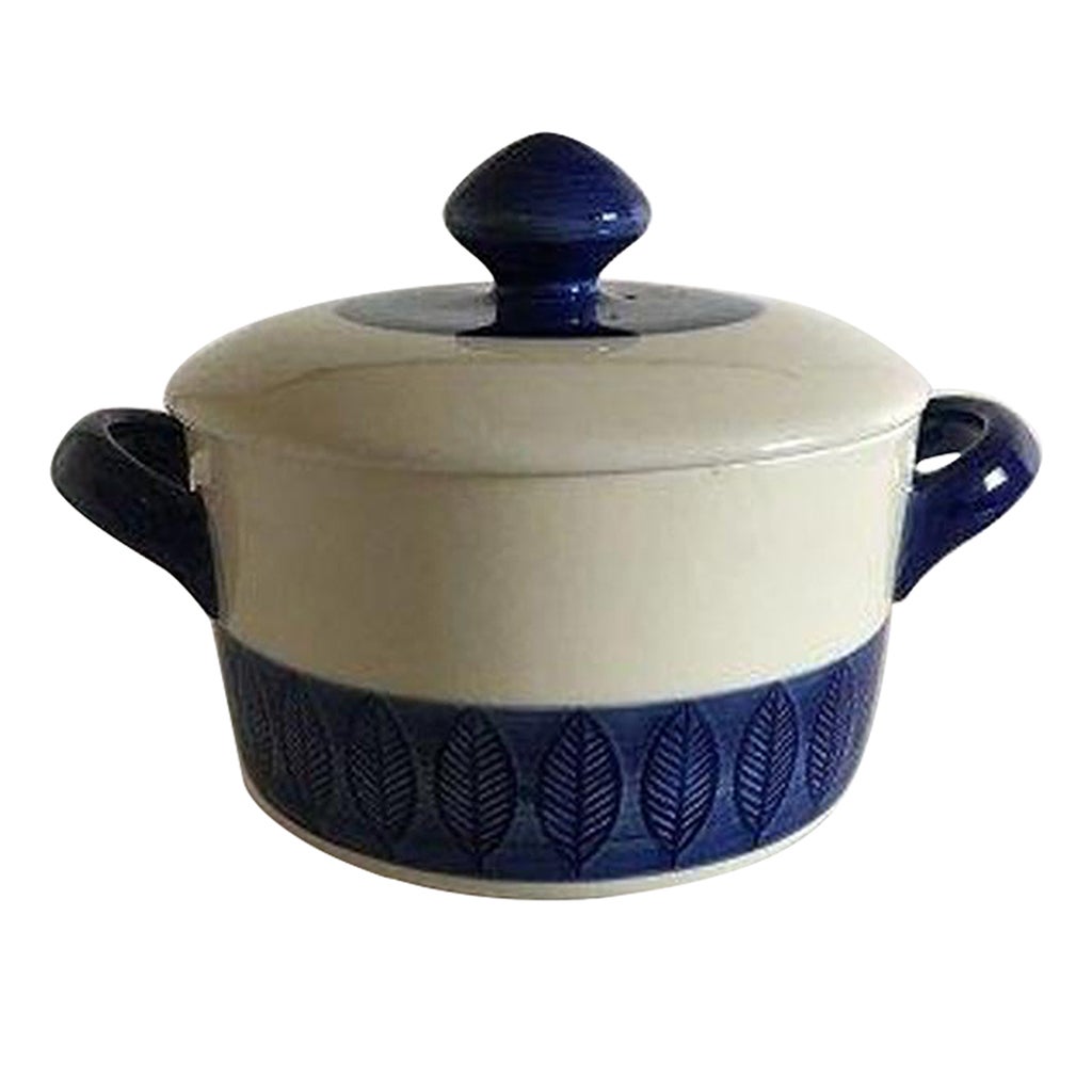 Rörstrand Blue Koka Bowl with Lid and Handles
