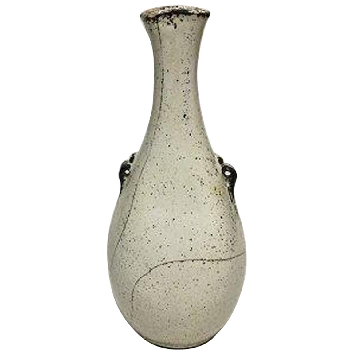 Kähler Stoneware Vase with White/Black Decoration For Sale