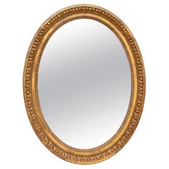 Antique French Giltwood Oval Mirror, Louis XVI Period, circa 1780