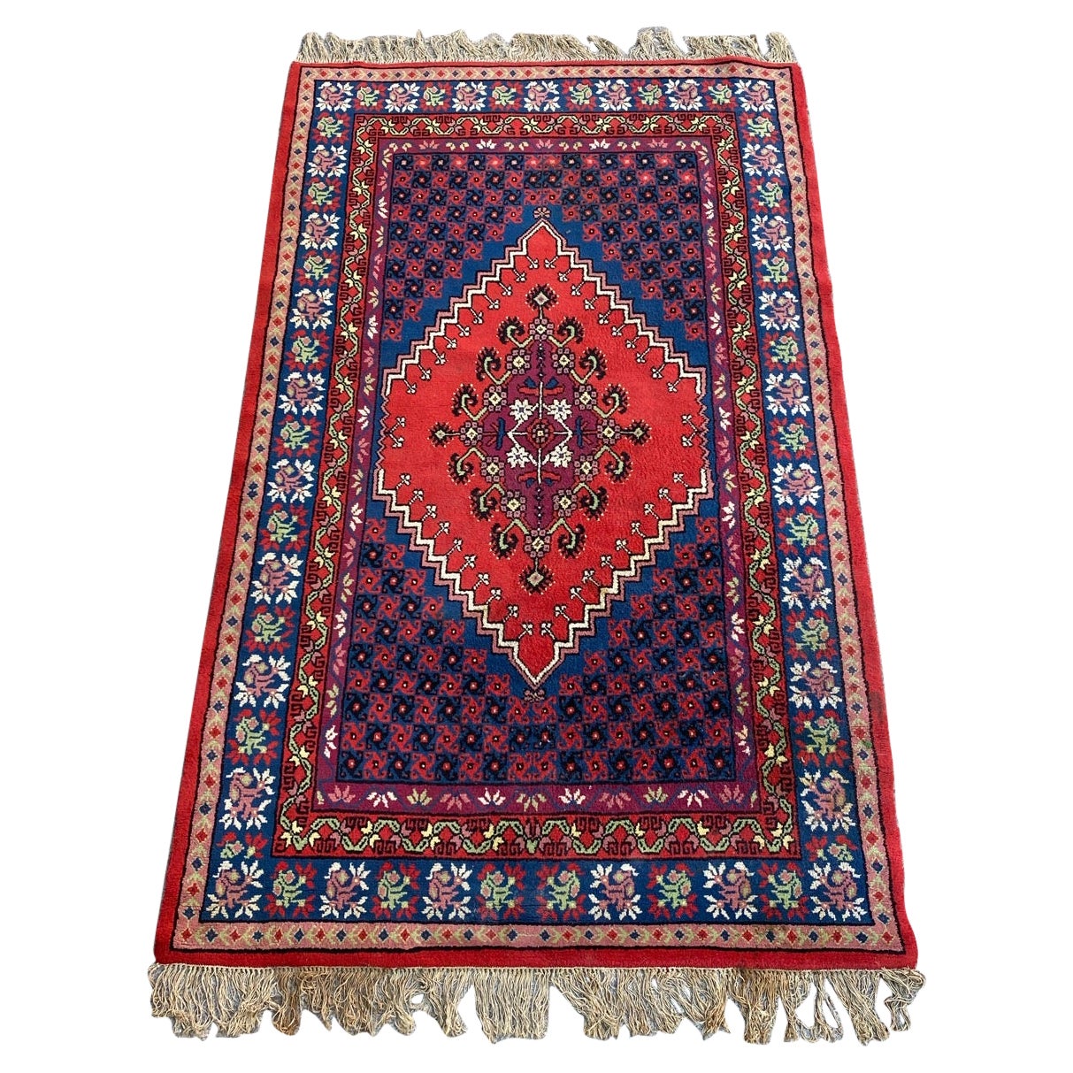 Bobyrug's Hübscher Tunesischer Vintage-Teppich
