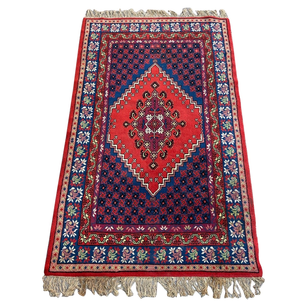 Bobyrug’s Pretty Vintage Tunisian Rug For Sale