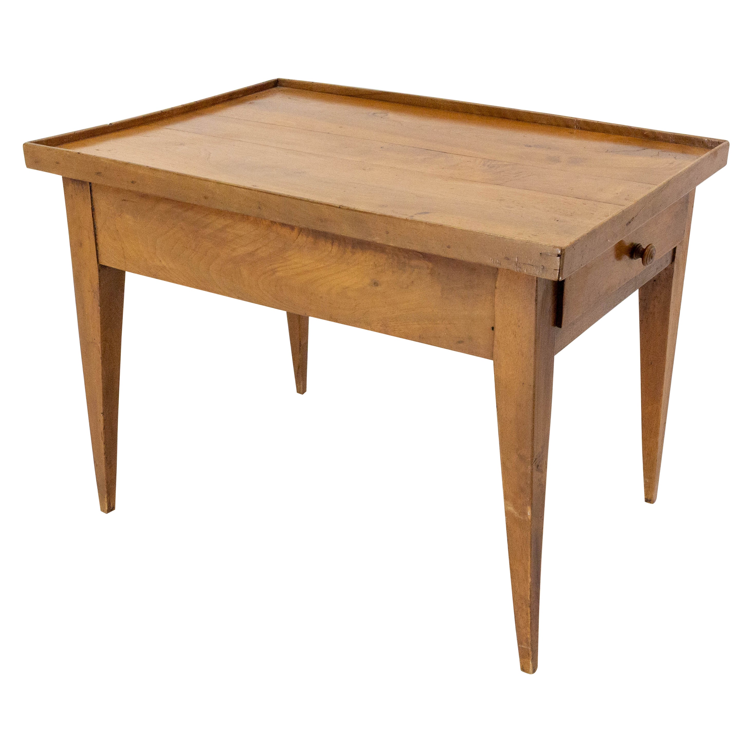 French Cherrywood Coffee Table with Drawers Country Style, Late 19th Century For Sale