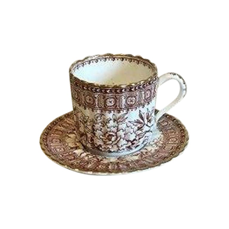 Copeland Porcelain with Gold Mocca Cup and Saucer For Sale