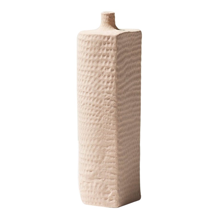 21st Century Flat Side Pink Matt Vase by Ceramica Gatti, designer A. Anastasio For Sale