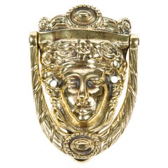 Antique Brass Door Knocker Depicting the Goddess Pamona