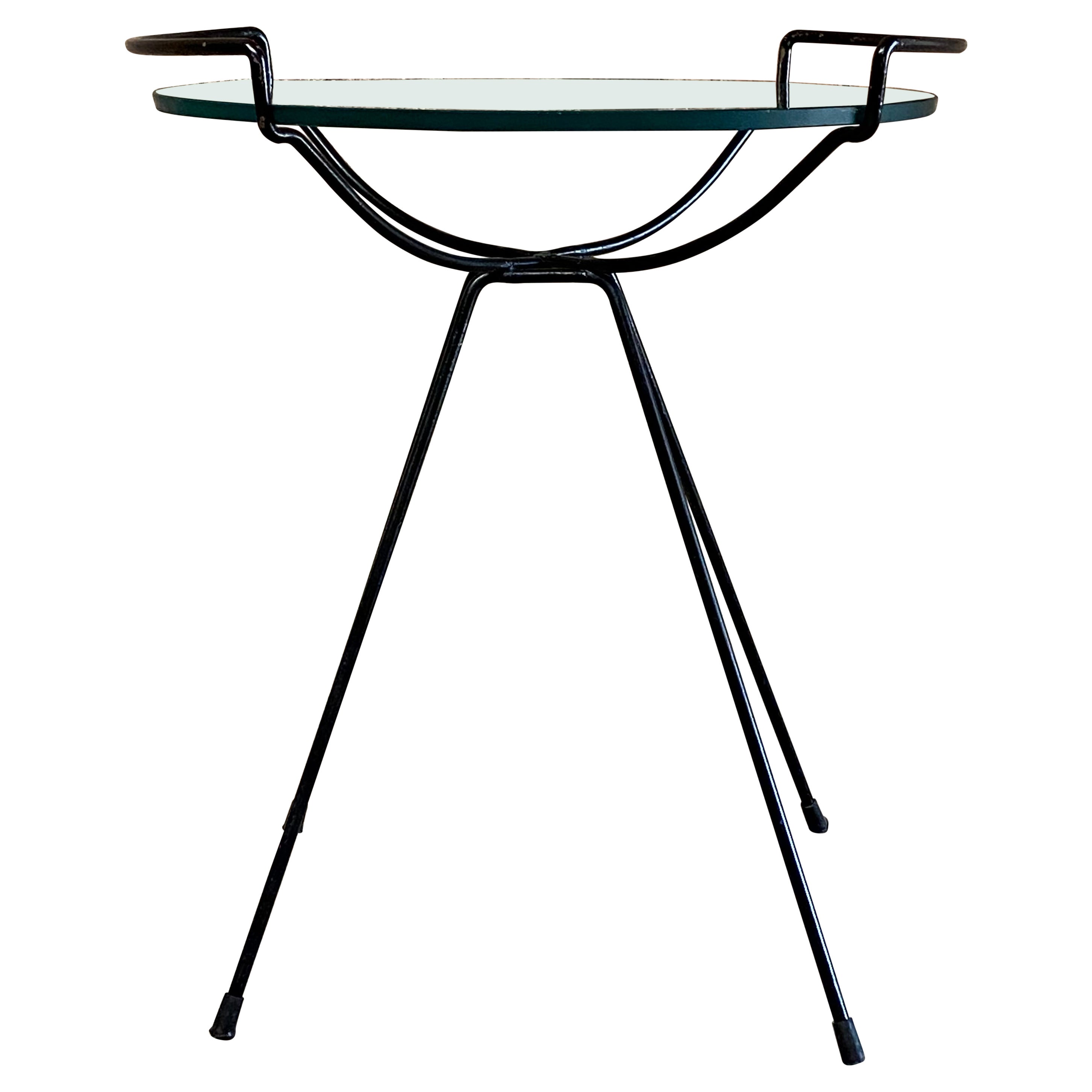 Iron and Glass Side Table in the Manner of Sol Bloom