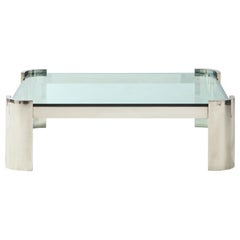 Large Polished Chrome Coffee Table by Ron Seff
