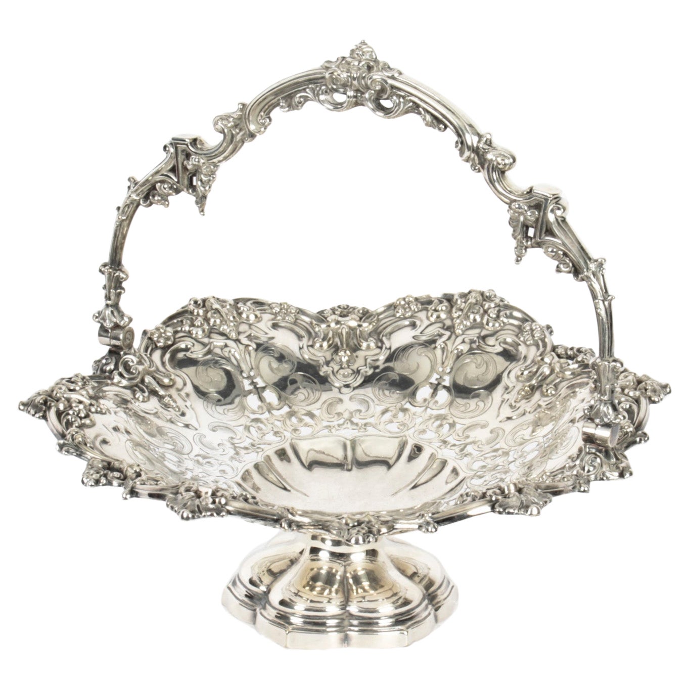 Antique Silver Plated Fruit Basket Wilkinson & Co 19th Century