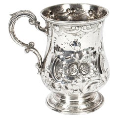 Antique Victorian Silver Plated Mug Round & Son, 19th Century