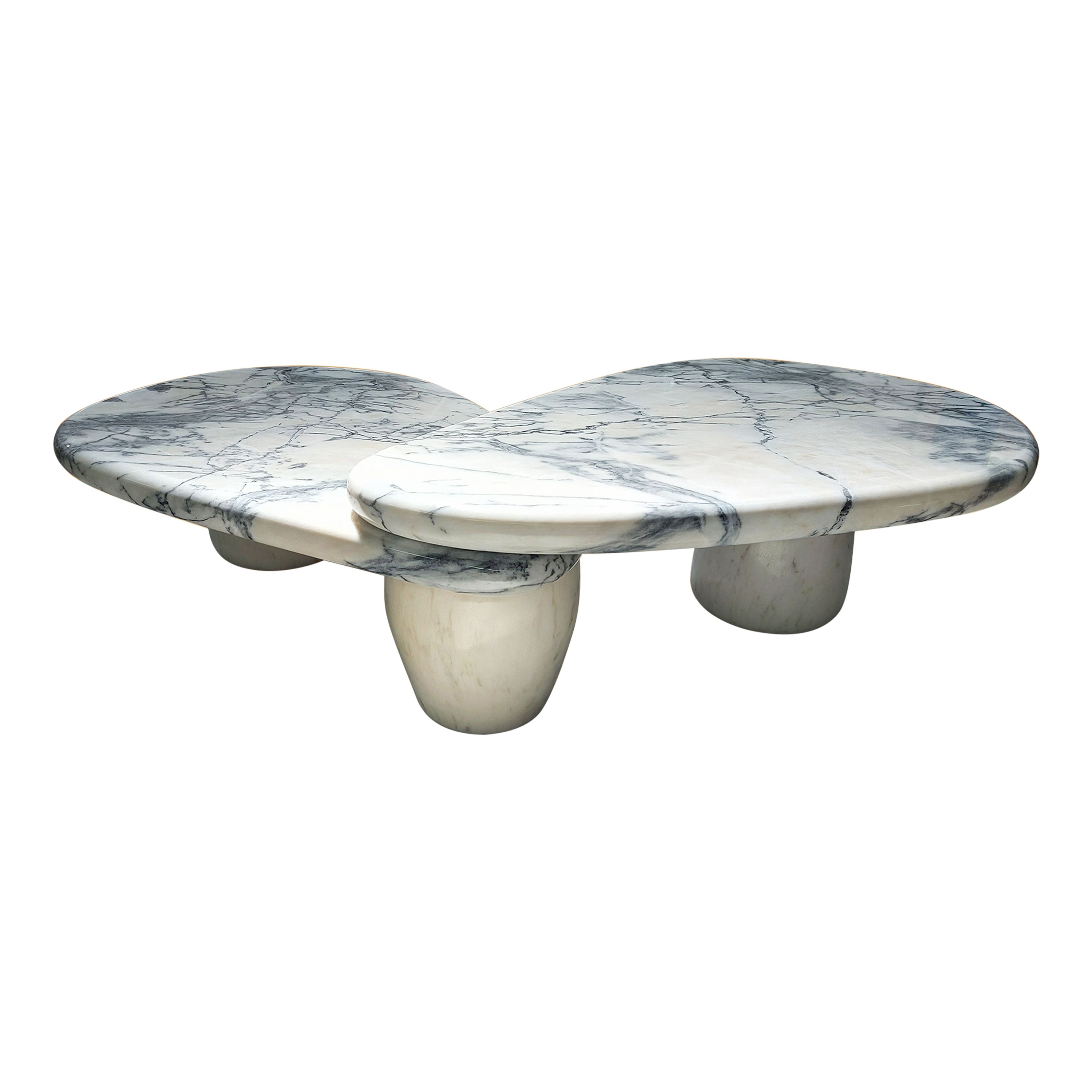 Table centrale en marbre Caracole Conçue par Sergio Prieto