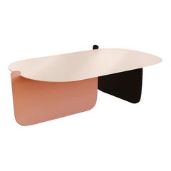 Contemporary Baleen Center Coffee Table Designed Sergio Prieto Metal Pink Black