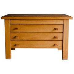 Vintage Elm Chest of Drawers from France, circa 1960