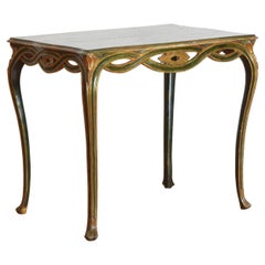 Spanish Mid-20th Century Carved, Painted and Gilded Decorative Center Table