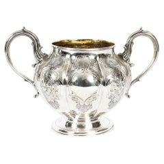 Antique Victorian Silver Sugar Bowl by Elkington & Co 1857 19th C