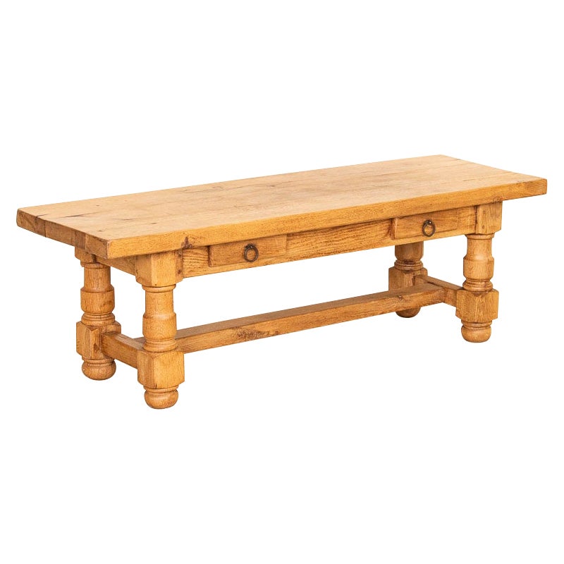 Large Rustic Antique Plank Wood Coffee Table with Splay Peg Legs at 1stDibs