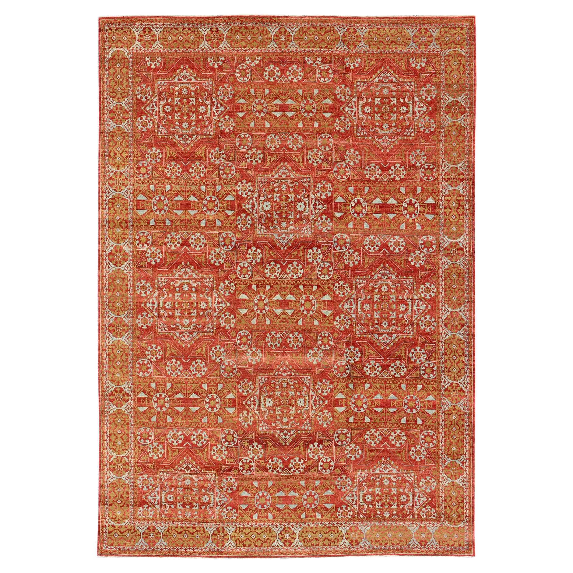 Tribal Ottoman Mamluk Rug with Repeating Design by Keivan Woven Arts 