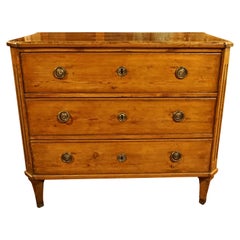 Northern European Neoclassical Parcel Gilt Pitch Pine Three Drawer Chest