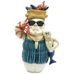 Fish King Sunglasses, Decorative Centerpiece Handmade Italy 2020, Hand-Crafted