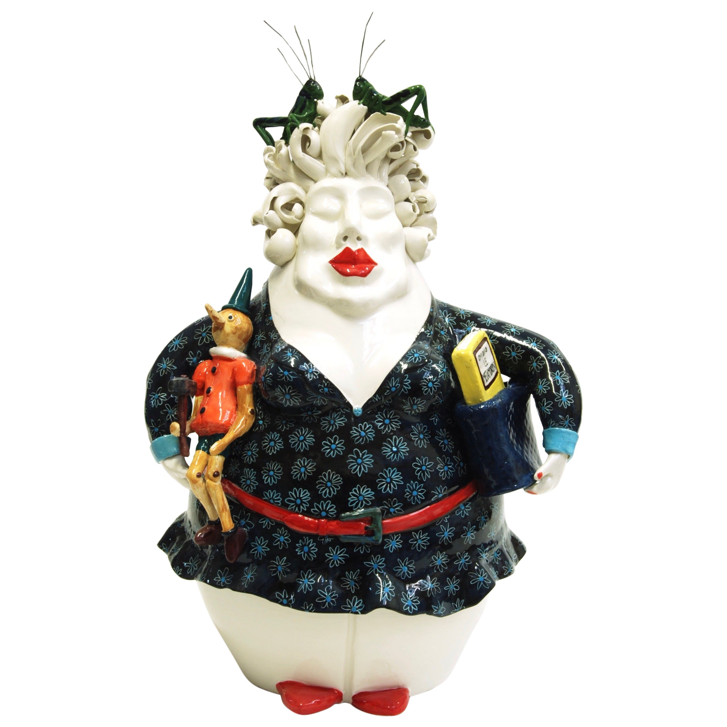 Pinocho Diseño Dama, Centro de Mesa Decorativo Hecho a Mano Italia 2020, Hecho a Mano en venta