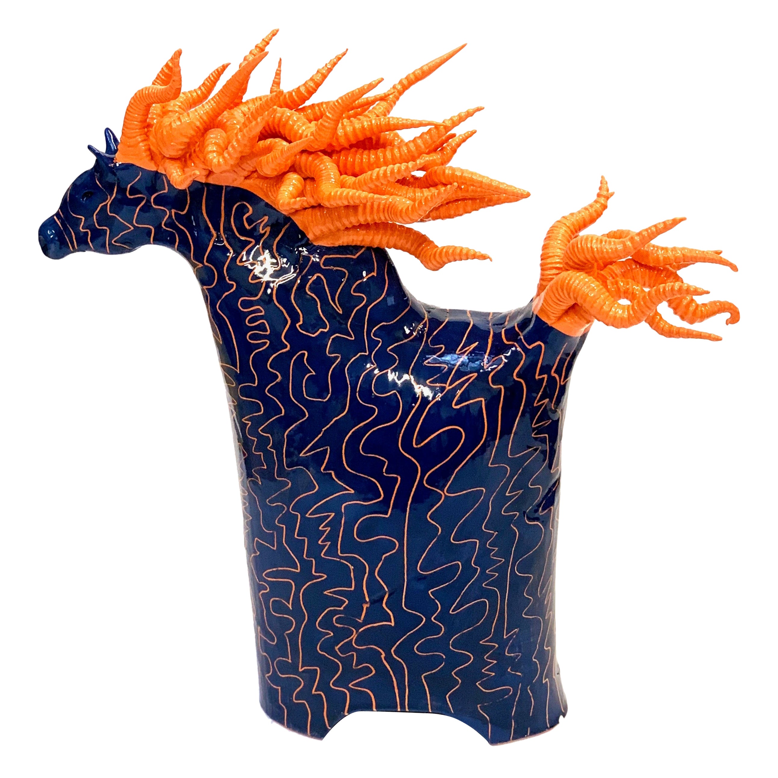 Futurist Horses, Decorative Centerpiece Handmade Italy 2020, Hand-Crafted