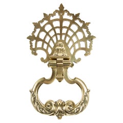 Antique Brass “boucle de gibecière” Door Knocker, by Faes of Brussels