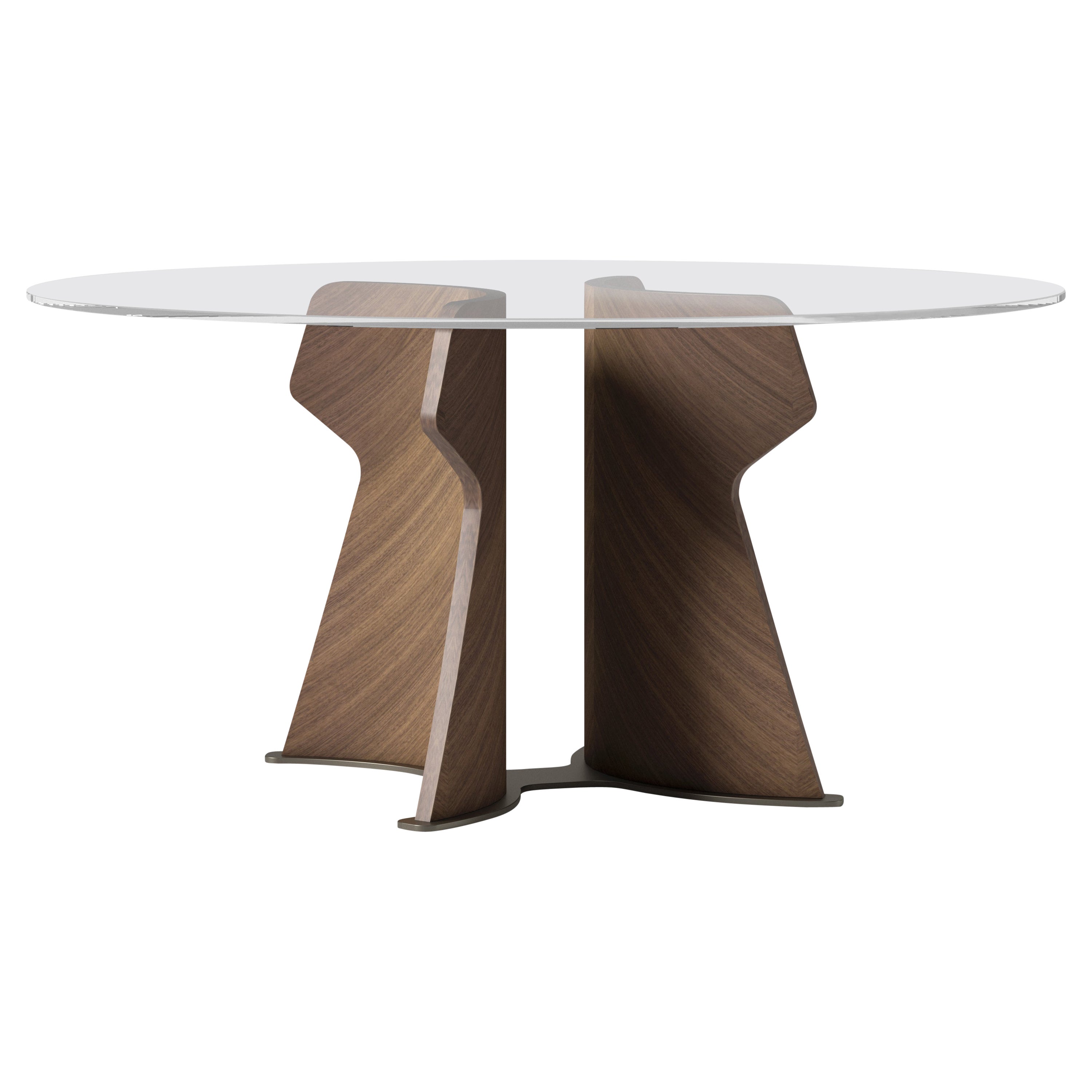 Modern by Giuseppe Carpanelli Tisch in Form eines Canaletta-Nussbaumholzes im Angebot