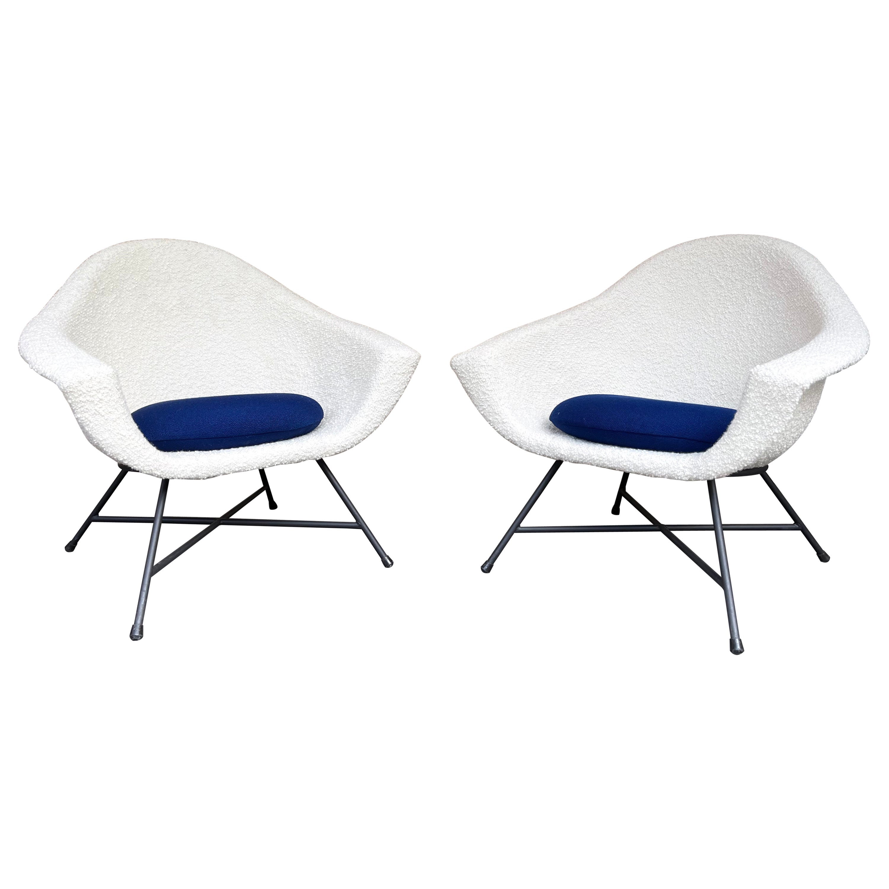Pair of Armchairs 58 by Dangles & Defrance for Burov. France, 1950s