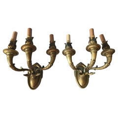 Pair of Continental Swan Motif Sconces