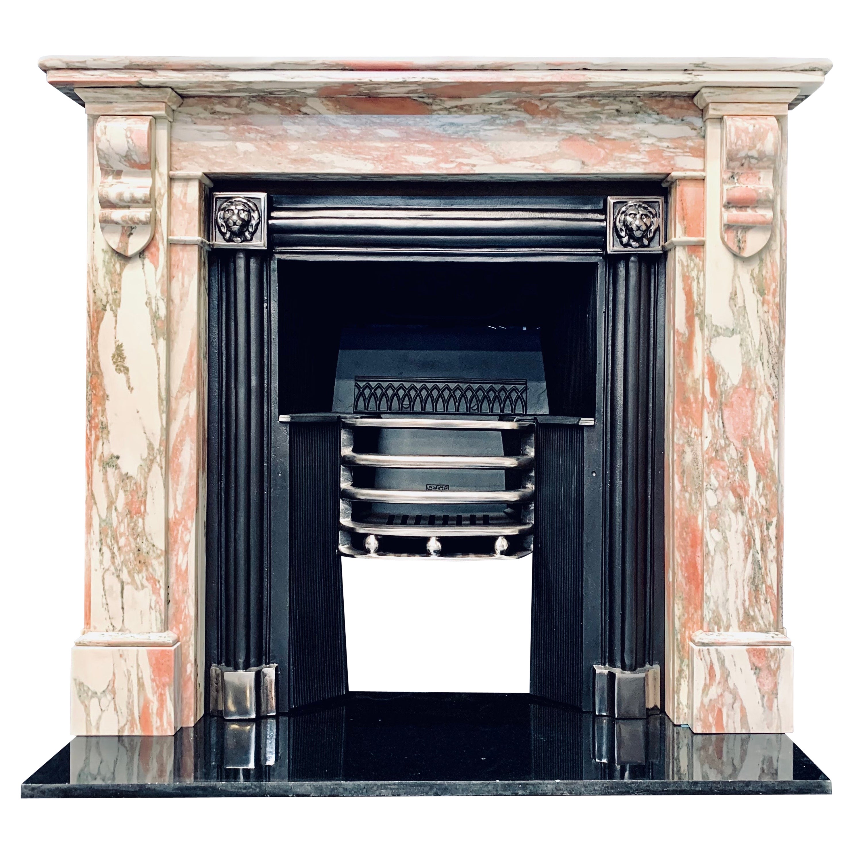 19th Century Norwegian Marble Corbel Fireplace Surround in the Georgian Manner For Sale