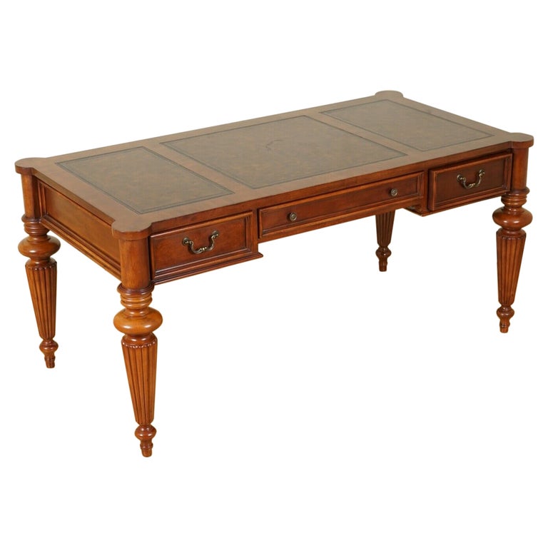 Stunning Vintage Leather Top Desk with Removable Legs at 1stDibs