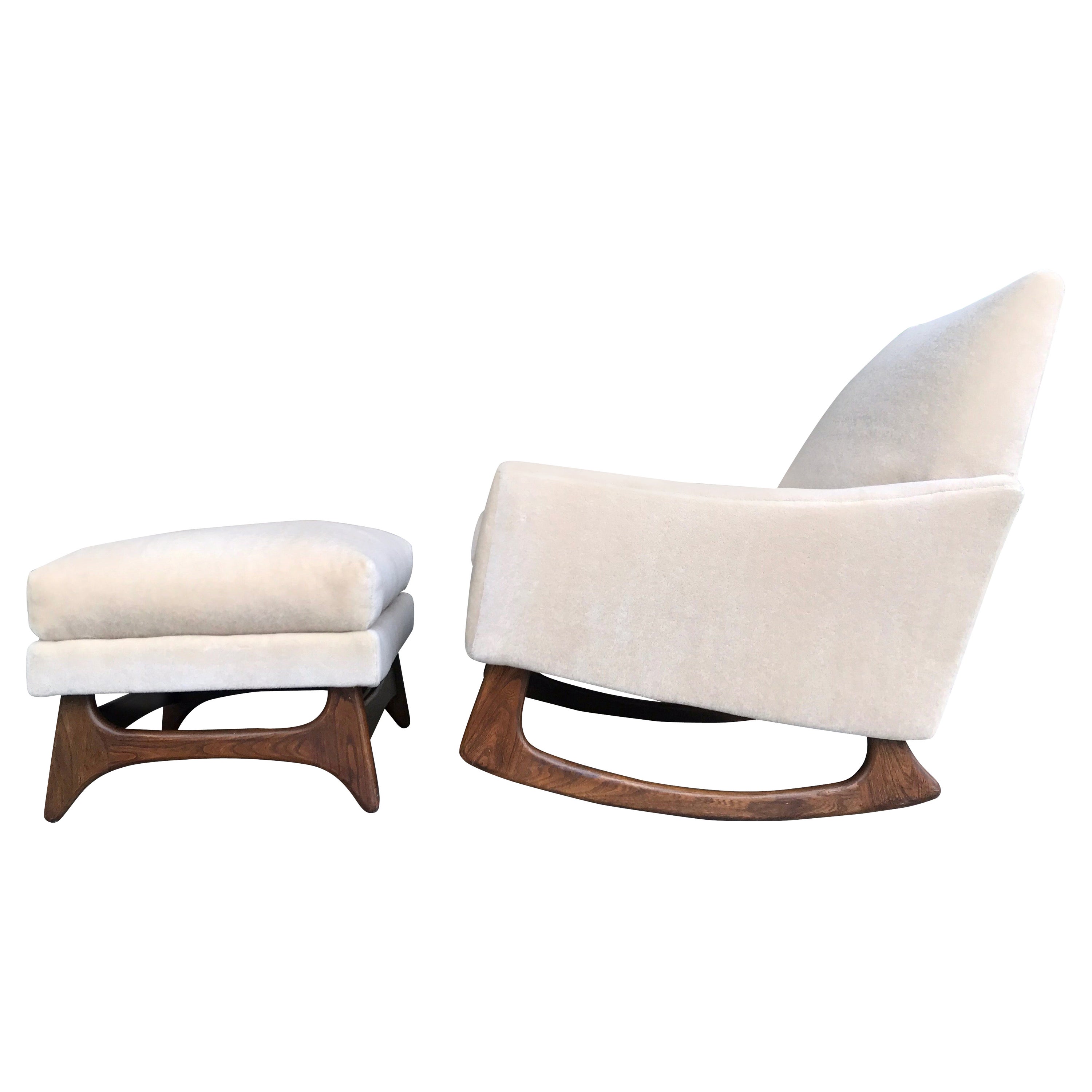 Adrian Pearsall Lounge Chair Rocker with Ottoman