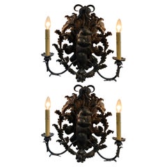 20th Century Set of Told Sconces Featuring Bear Design