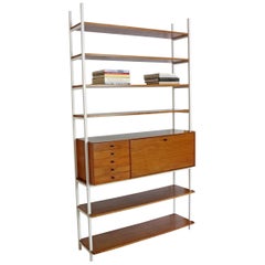 Vintage Mid-Century Modern Milo Baughman Arch Gordon Walnut Wall Unit Shelving Bookcase