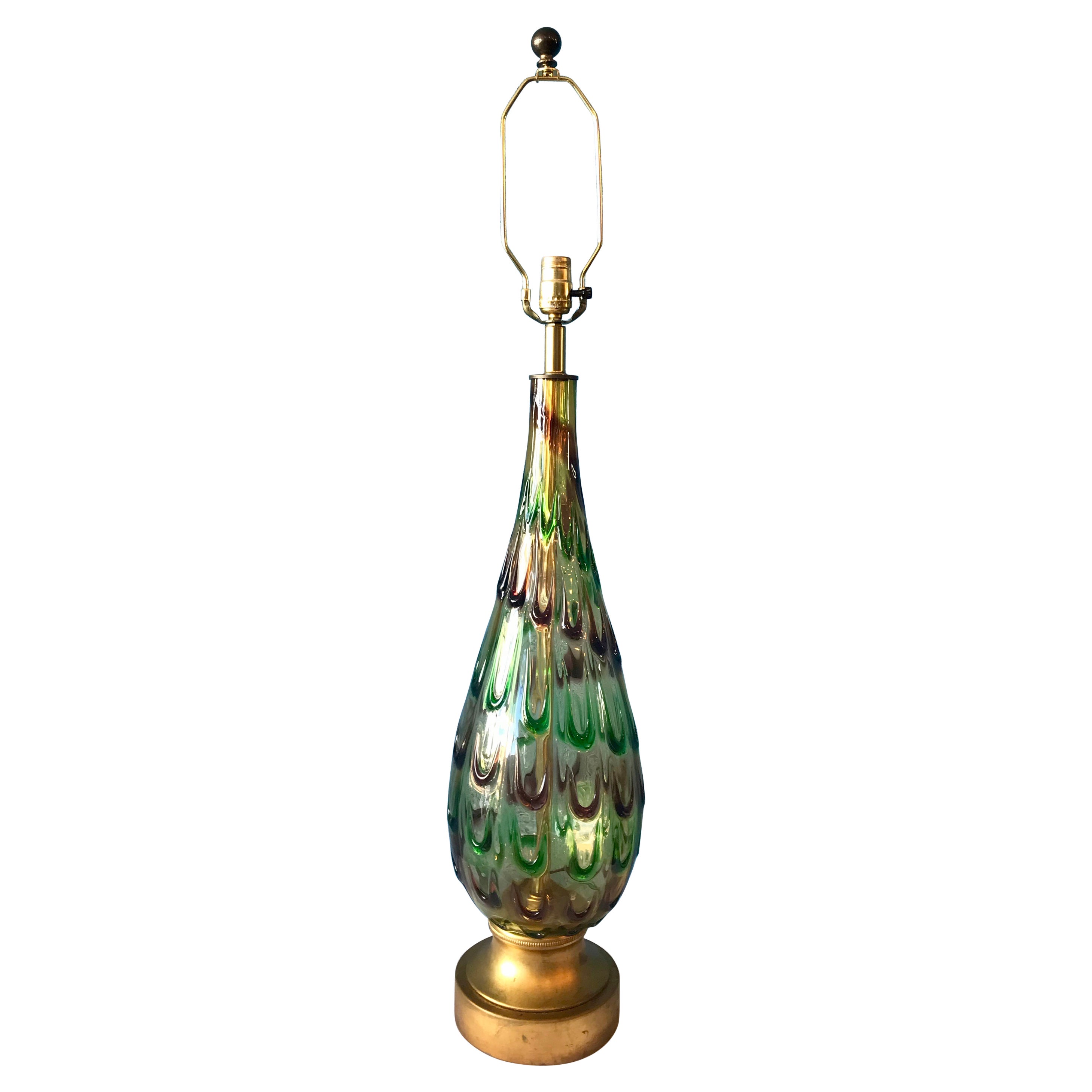 Lampe aus massivem Muranoglas aus der Mitte des Jahrhunderts