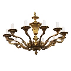 Italian Neoclassical Revival Style Brass Chandelier