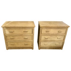 Pair of Antique Painted Chests with Twig Details