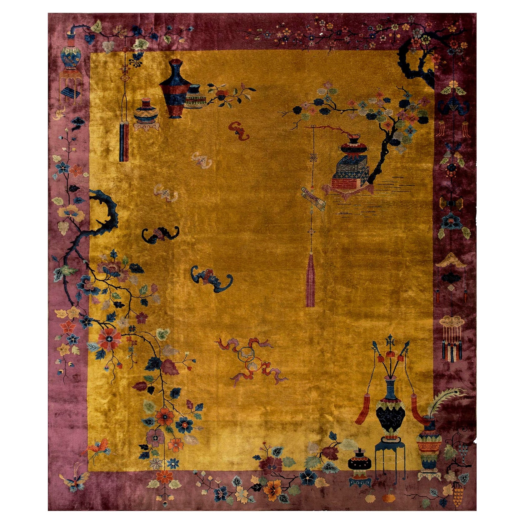 1920s Chinese Art Deco Carpet by Nichols Workshop ( 11'10" X 4'6" - 360 X 442 )
