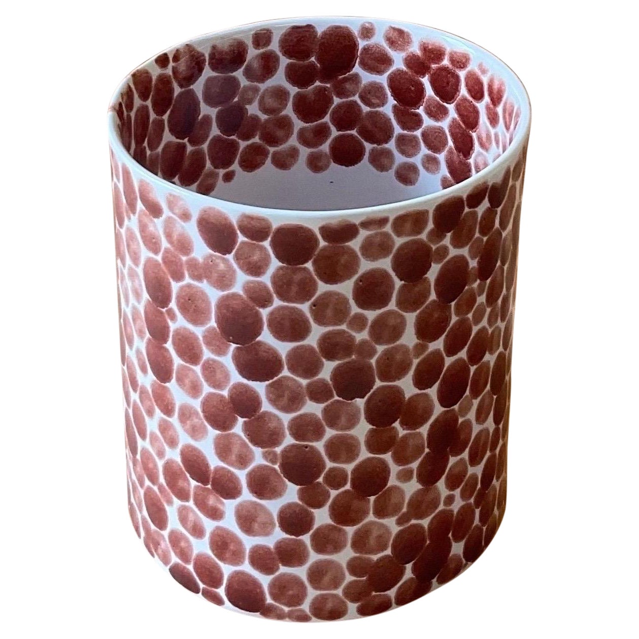 Red Dots Medium Porcelain Vase For Sale