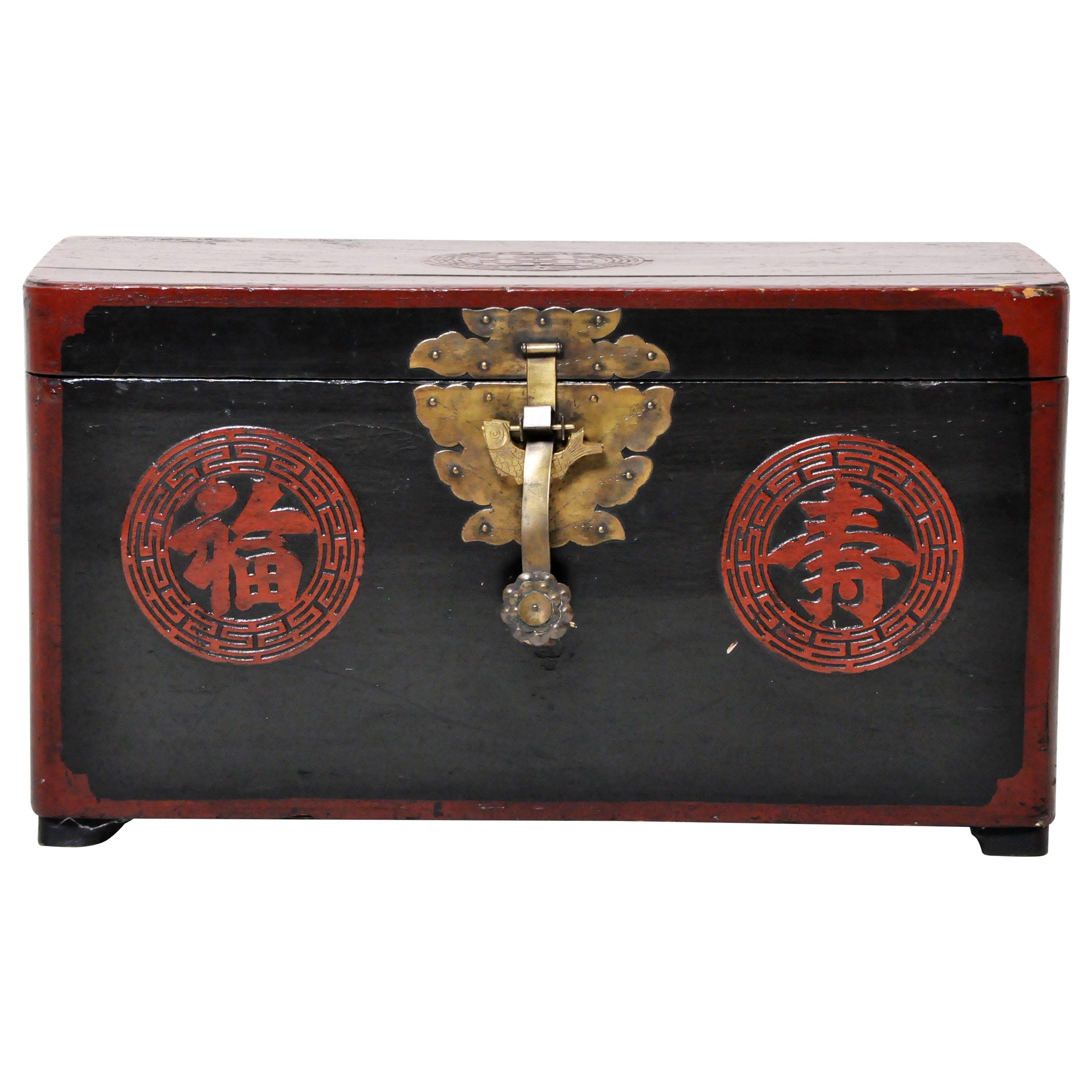 Chinese Trunk with Black Lacquer