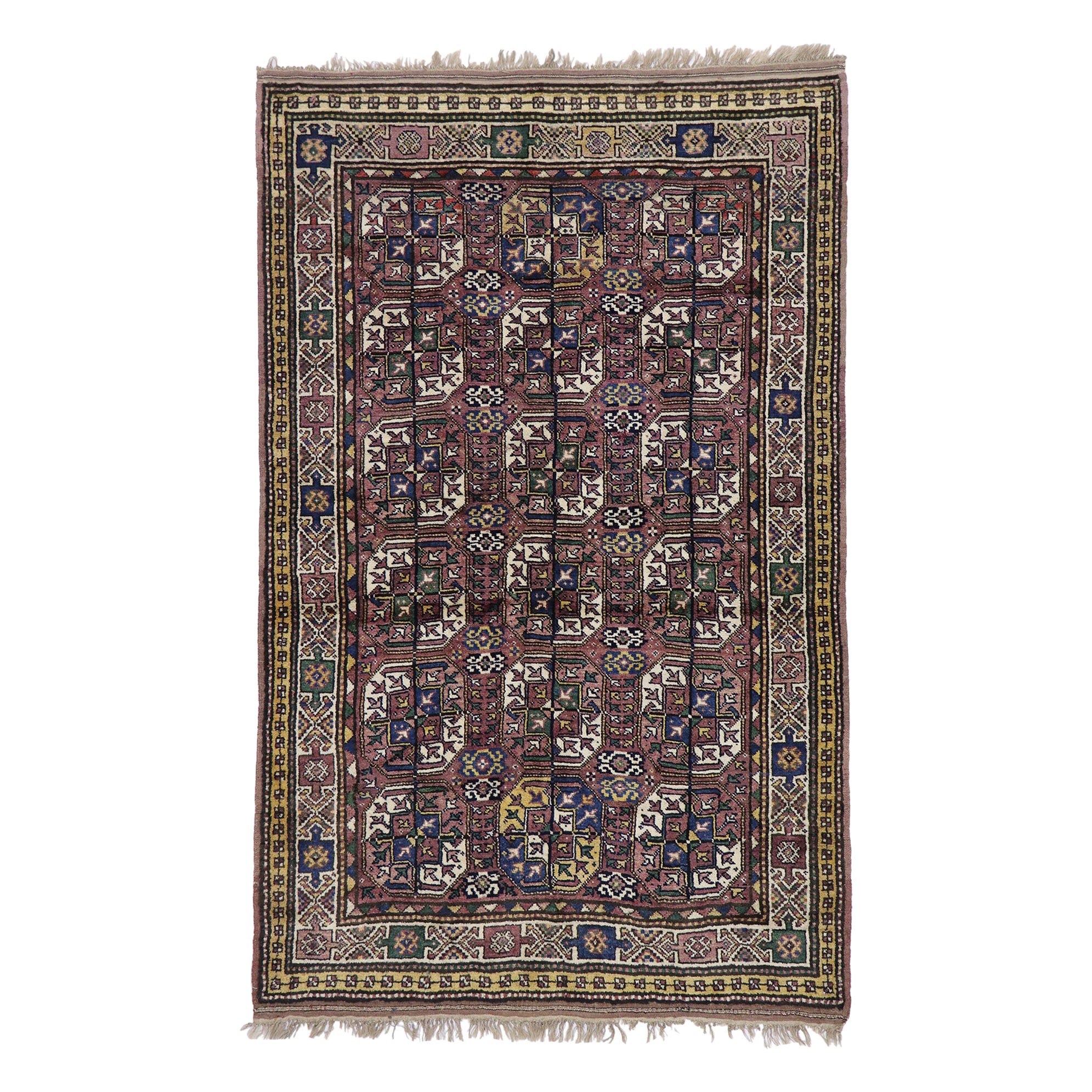 Antique Azerbaijan Rug with Mid-Century Modern Tribal Style For Sale